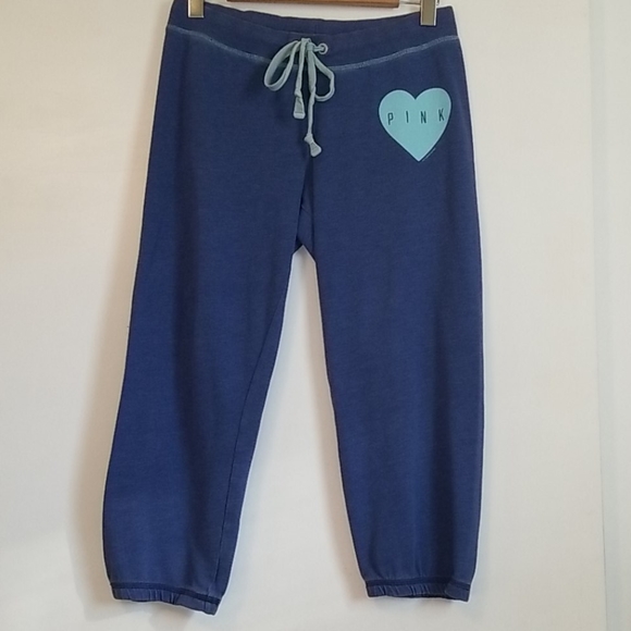 PINK Victoria's Secret Pants - Pink Victorias Secret Crop Sweatpants Blue